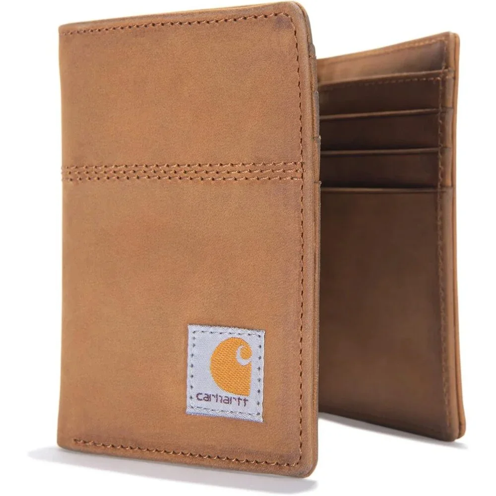 Carhartt Men's Casual Saddle Leather Wallets, Available in Multiple Styles
